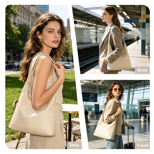 Bolso Hobo para mujer de piel vegana suave y espacioso miniatura 3