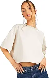 Cropped Oversized Algodo Larguinho Marfim Estiloso