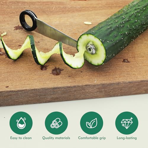 Image of Piranha Spiral Cutter, Stainless Steel Spiral Cutter for Potato Cucumber Carrot Onion and Vegetable, Practical Kitchen Gadgets