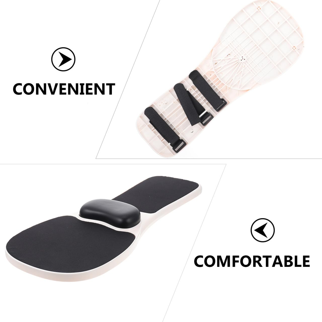 TEHAUX Poggiapolsi in Memory Foam Ergonomico Design Semplice e Materiale Plastico Nero, Allevia L'affaticamento del Braccio, per Impiego Desktop in Ufficio o Casa