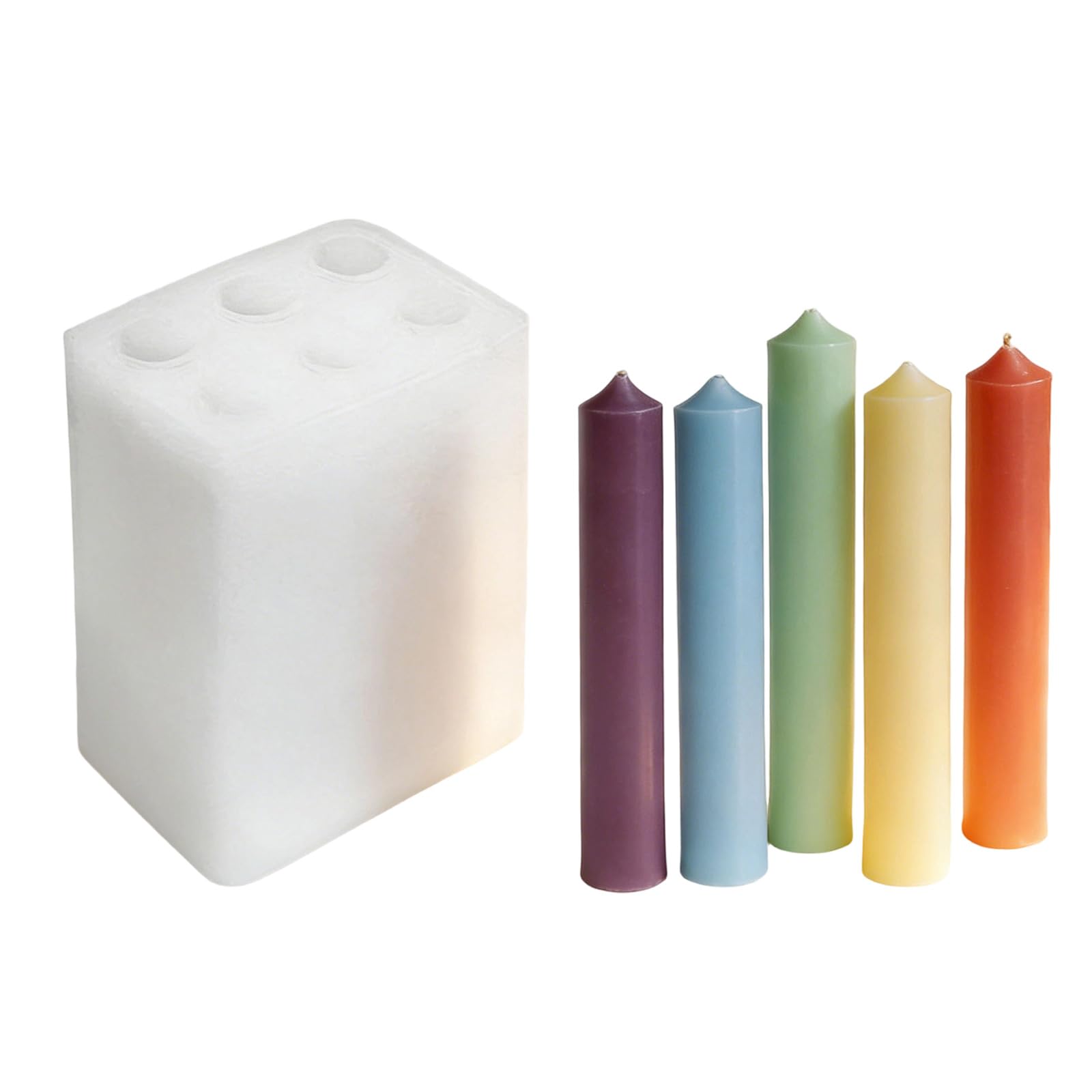 Molde de vela de silicona para largo con materiales de calidad alimentaria y diseños de fácil liberación Molde de silicona de calidad alimentaria