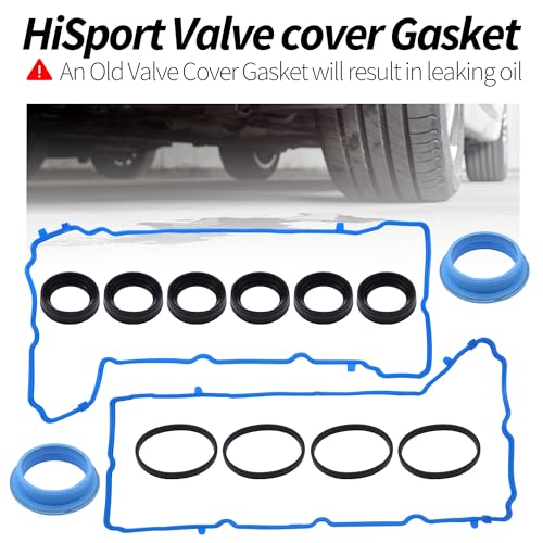 Image of HiSport VS50805R Valve Cover Gasket Seal - Compatible with Dodge Charger Challenger Chrysler 200 300 Town & Country Durango Grand Caravan Cherokee Wrangler Ram 1500 3.2L 3.6L