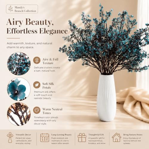 Image of Mandy's 6 Bundles Artificial Teal Baby's Breath Flowers