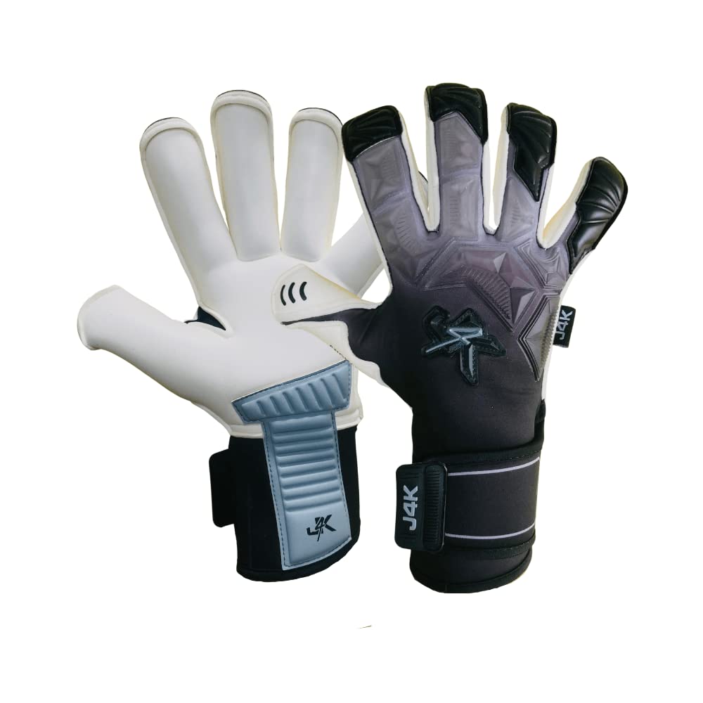 J4K Anomaly Roll Finger Goalkeeper Gloves | Inside Gel Inserts | Top Performing Giga Grip Palm | Worn By Professionals | Comfort And Durability | Sizes 4,5,6,7,8,9 10 and 11 - Adult And Youth