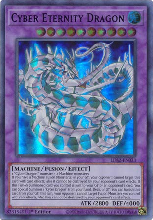 CrystalCommerce Cyber Eternity Dragon (Blue) - LDS2-EN033 - Ultra Rare - 1st Edition - Collectible Trading Card Pack - Mint (Unopened) - 1 Pack