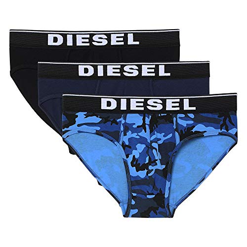 Diesel Men's Umbr-ANDRETHREEPACK Underpants, Camouflage Blue+AH8AT+AH900, M