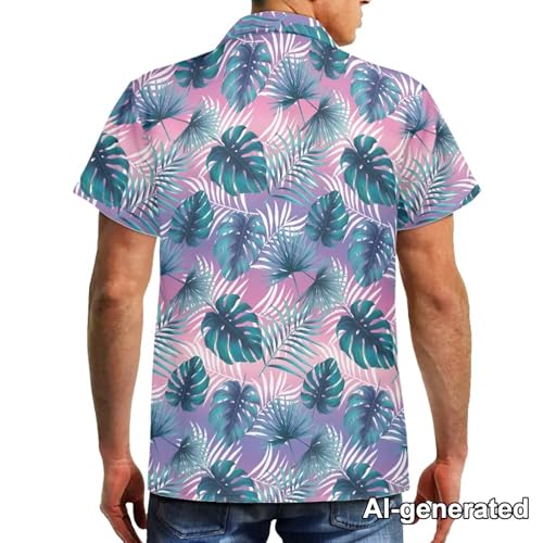 Image of Hawaii Matching Couple Outfits Husband and Wife Clothing Fashionable Mens Casual Shirts Hawaii Dress with Soft Fabric