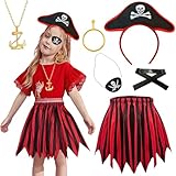 6 Stück piratenkostüm kinder, piratenkostüm kinder mädchen für Mädchen...