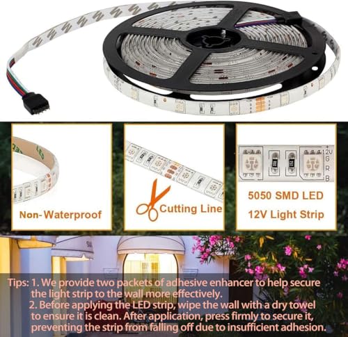 Tira LED RGB Flexible 16.4 pies con Control Remoto y Fuente 12V miniatura 4