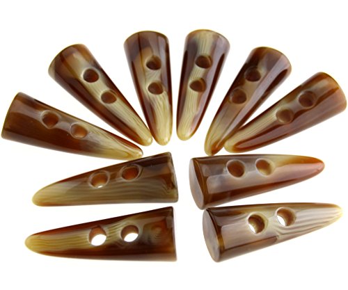 10pcs Large Horn Imitation Tooth Toggle Buttons Compatible with Coat