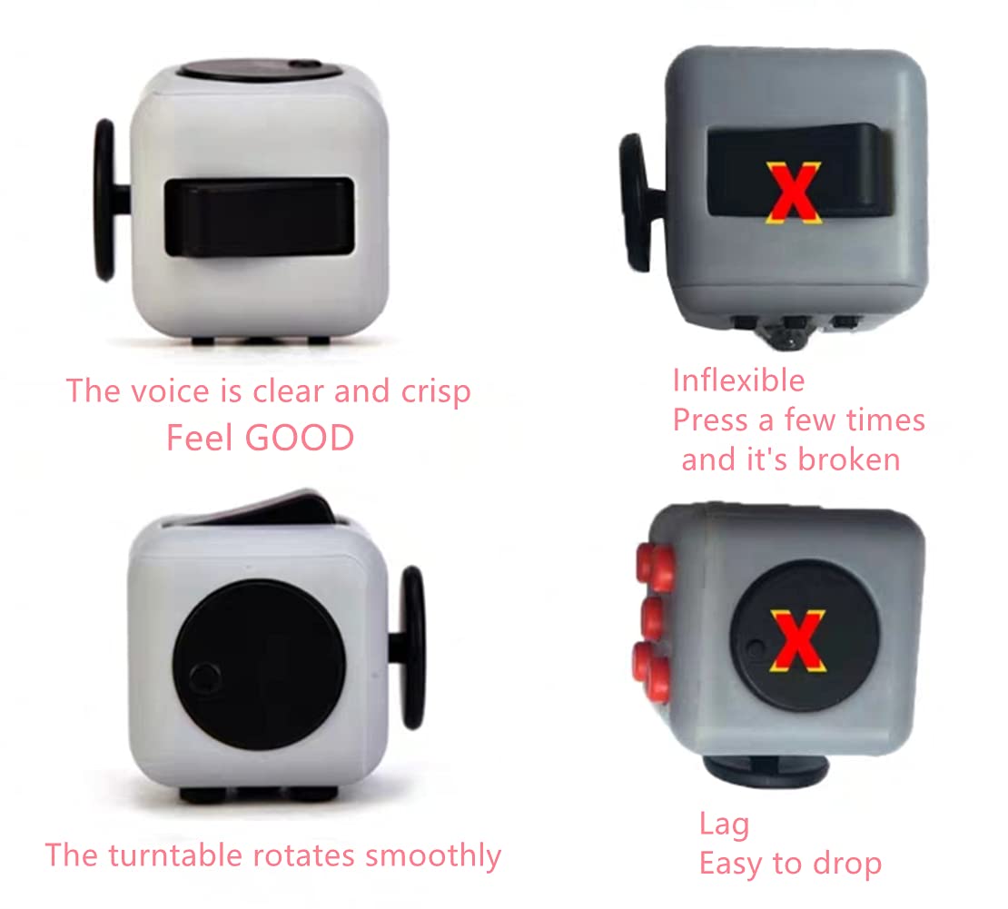LYTDD Fidget Cubes Juguetes de descompresión para la ansiedad Descomprimir dados Negro Rojo Juguete de escritorio Adultos Alivio del Estrés Cubos Versión Dados Fidget Juguetes