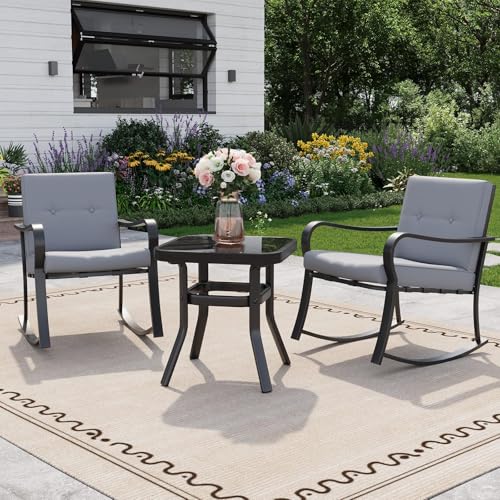 Chaises ergonomiques de jardin et table basse résistante aux UV