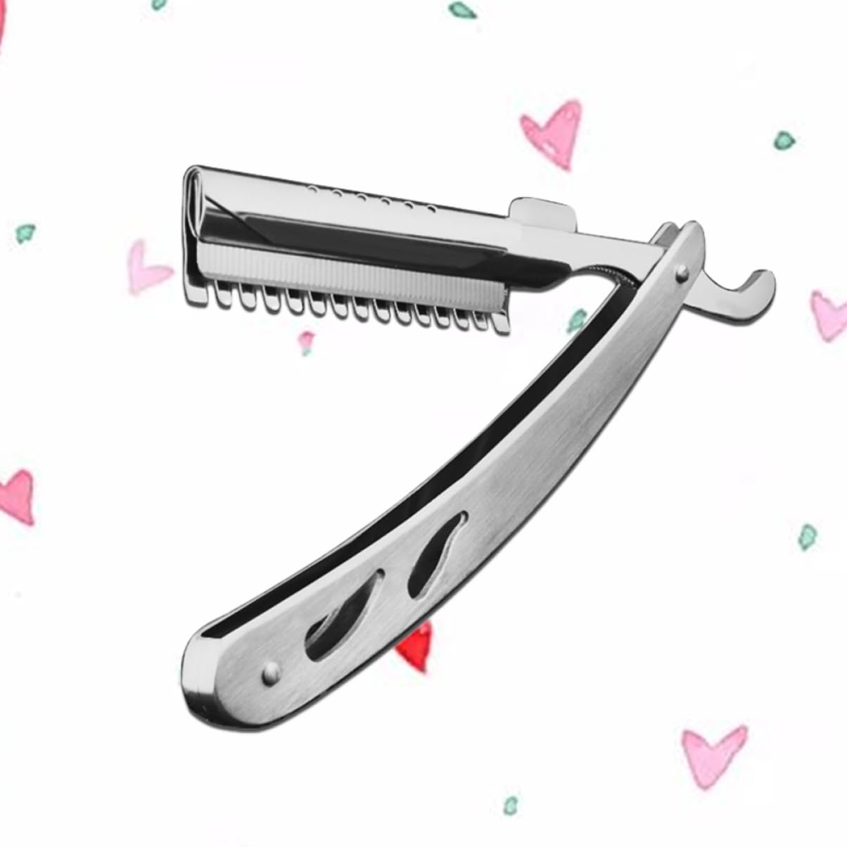 Ipetboom Full Steel Vintage Manual Barbers Razor Blade for Face Single Blade Face Razor Eyebrow Shaper Tool