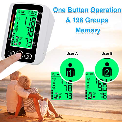 TopffyBlood Pressure Monitor,Digital BP Cuff Blood Pressure Cuff Voice Broadcast Automatic Large Backlight Upper Arm Blood Pressure Monitor BP Machine - Thumbnail 6