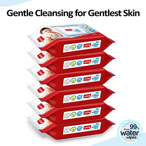 Image of LuvLap Paraben Free 99% Pure Water Nourishing Baby Wipes, with Fliptop Lid (72 Wipes /Pack, Pack of 3) & LuvLap Paraben Free 99% Pure Water Baby Wipes, with Fliptop Lid (72 Wipes /Pack, Pack of 6)