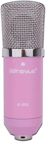 Rundfunk Aufzeichnung Kondensator Mikrofon einstellen EinschlieAYlich Metall Shock Mount Anti-Wind-Schaumkappe Kugelform Audio Kabel 3 5 Klinke zum Singen A bertragung Karaok Podcasting Pink