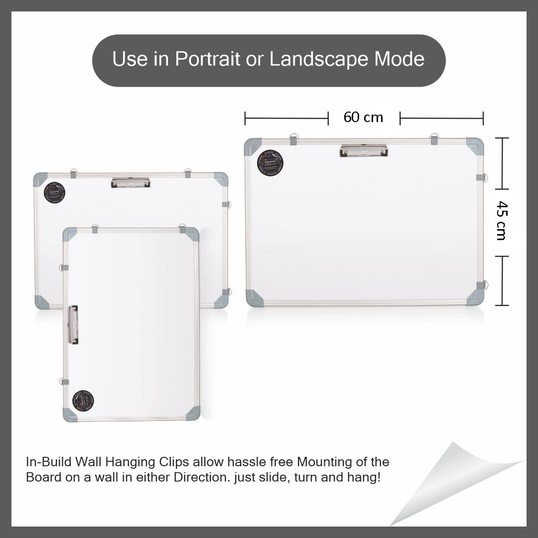 Non-Magnetic Dry Erase Whiteboard with Stand | Table Top with Paper Clip for Study, Memo, To Do List with 1 Marker Pen 1 Duster