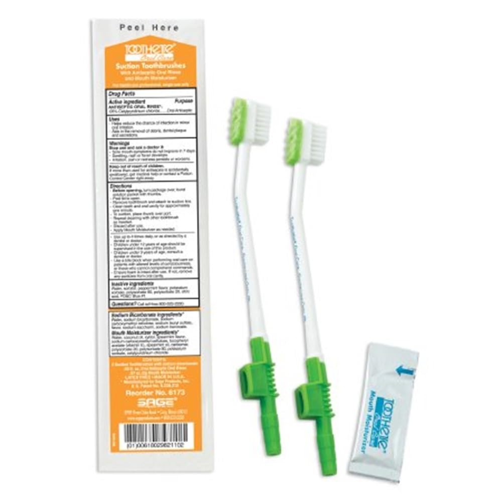 Sage Products 6173 Single Use Suction Toothbrush System-100 Case