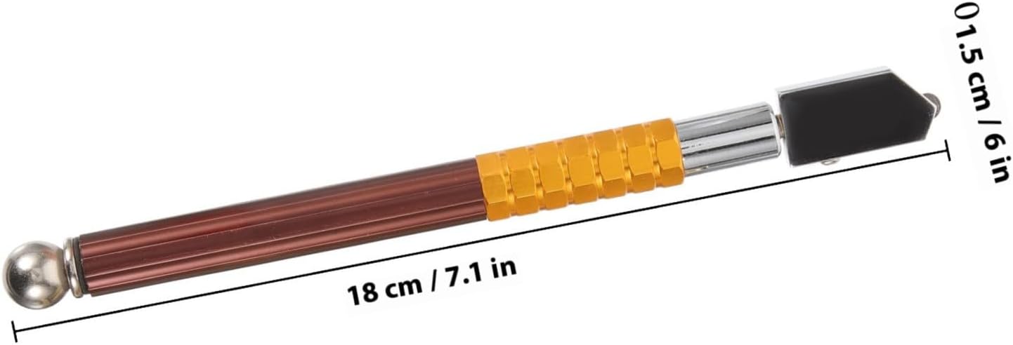 ABOOFAN 3pcs Metal Glass Cutter Set with Gold Iron Handle, Handheld Tile Cutting Tools for Stained Glass and Crafting, Includes Small and Large Wheel Cutters for Precision Cutting