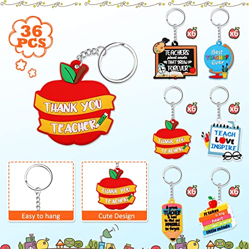 Henoyso 36 Pcs Teacher Keychain Bulk Teacher Appreciation Gifts In Bulk Christmas Teacher Gift Teacher Accessories thumb #2