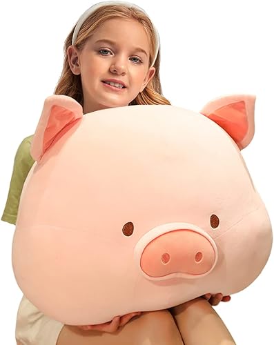 ELAINREN Almohada de peluche de cerdo de algodón de polipropileno para niños, suave juguete de peluche de cerdito de caricaturas, regalos para