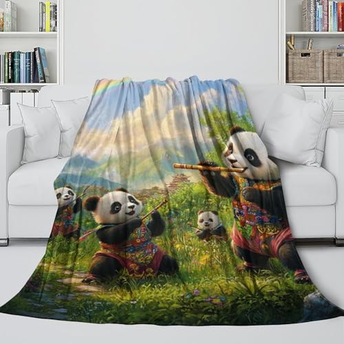 Couverture panda moelleuse grand plaid chaud lit chambre salon bureau - 5
