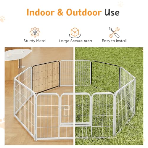 Image of NEWBULIG Dog Playpen for Indoor 24 Inch 2 Panels - Portable Heavy Duty Metal Pet Exercise Pen, Foldable Small Dog Puppy Playpen Fence for Outdoor RV, Camping, Yard, Garden