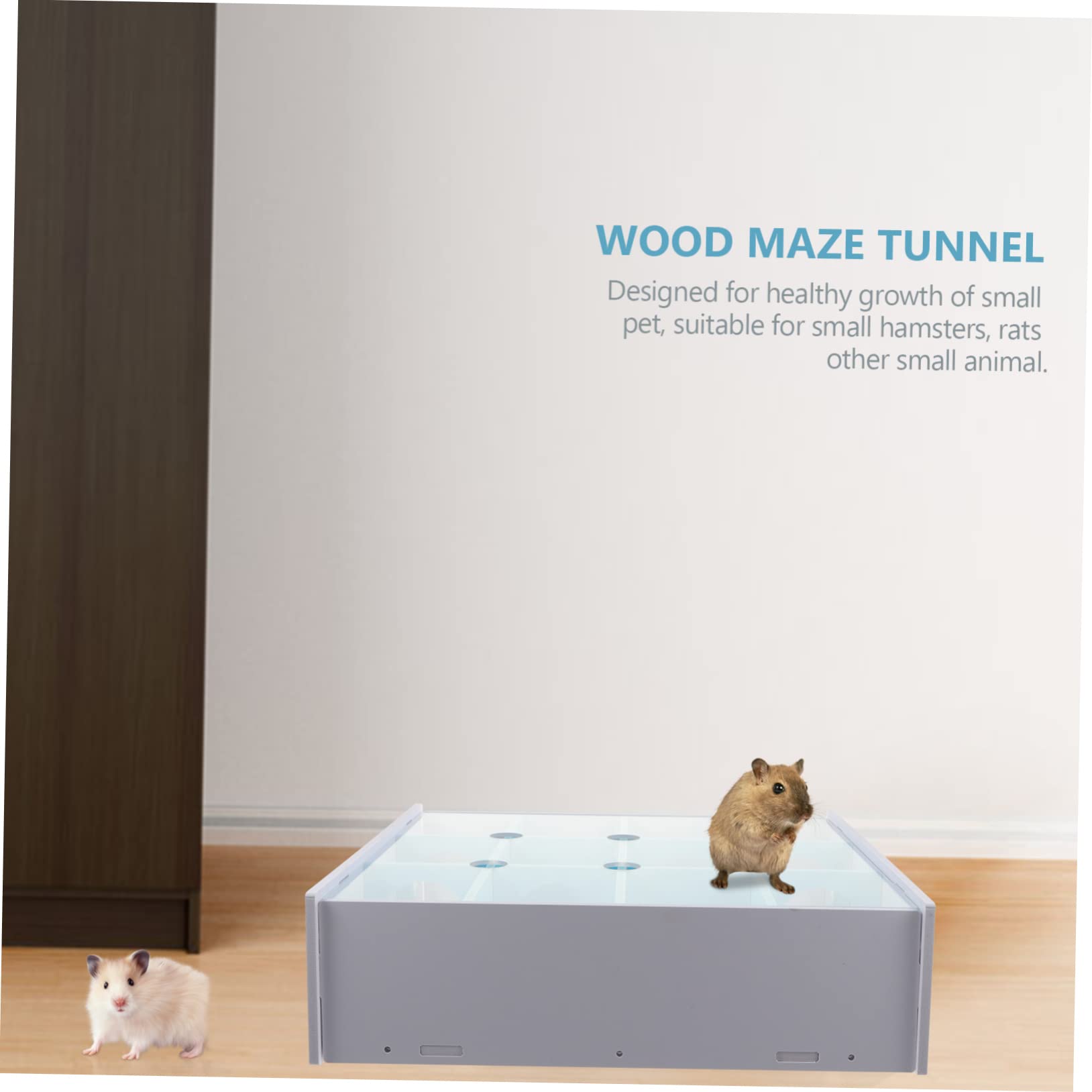 Holz Hamster Labyrinth Tunnel für Kleintiere, Blaues Spielzeug