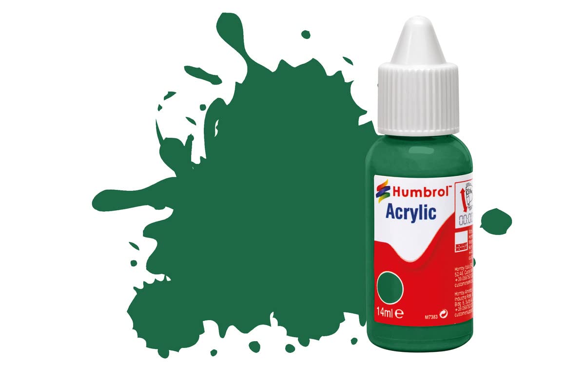 Humbrol Pintura acrílica, nº 30, verde oscuro, mate, 14 ml (paquete de 1)