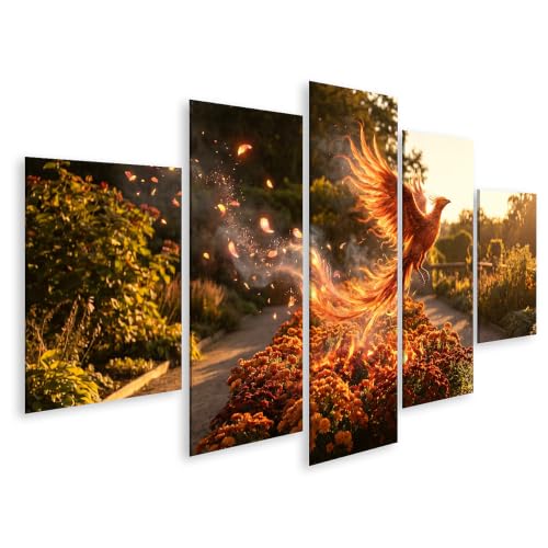 Tableau sur toile phénix mystique islandburner : décoration murale de salon pour amoureux de la nature