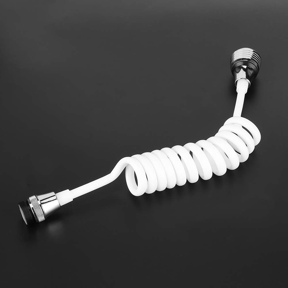 MAGT Extensor de Grifo, Grifo doméstico de Alta Elasticidad Extensor Alargado Manguera Larga Grifo de Agua con Espuma retráctil(White)