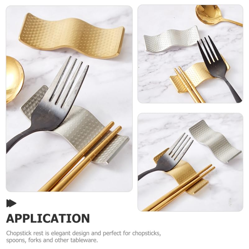 PRETYZOOM Soporte De Palillos Moderno De Metal Inoxidable Reposa Palillos Doble para Cocina Y Restaurante Organizador De Comedor Compacto Y FáCil De Limpiar