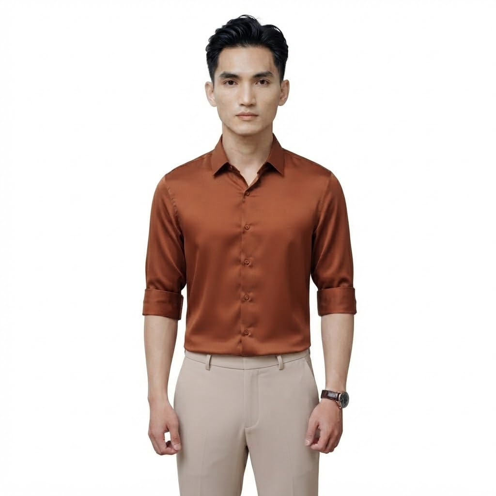 Men’s Cotton Plain Shirt - Premium Full Sleeve Casual & Formal Shirt, Slim Fit Stylish Button-Down Shirt for Office, Party, Business Use-picture-18