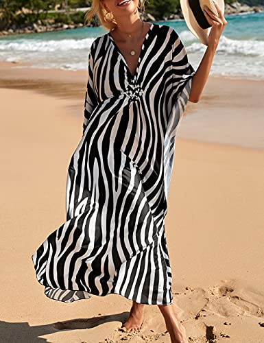 Bsubseach Womens Animal Print Kaftan Dresses Plus Size Caftans Swimwear Coverups 2025 Summer Bathing Suit Maxi Beach Dress4
