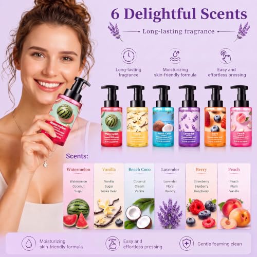 Image of 6 Pack Gentle Foaming Hand Soap with Pump, Scent, 8.75 Fl oz