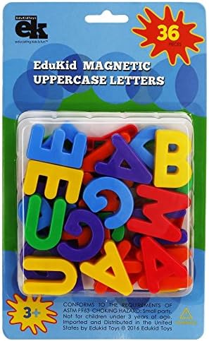 EduKid Toys 36 MAGNETIC UPPERCASE ALPHABET LETTERS (Blister Card)