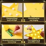 VIHOSE 3 Pcs Marquee Star Lights LED Star Signs Light up Movie Theater Decor Battery Operated Night Light for Gifts Birthday Party Home Movie Decor(Red,Black,Warm) - Image 4