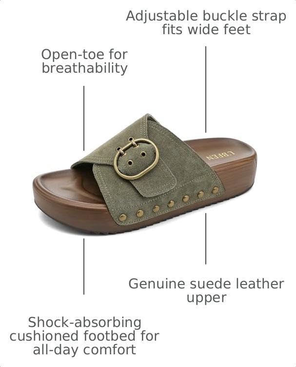 Image of UBFEN Womens Platform Slide Sandals