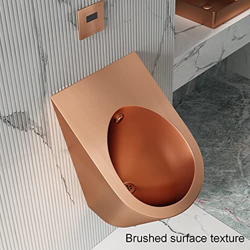 OTQEFTN 304 Stainless Steel Wall-Mounted Male Urinal,Automatic Induction Urinal Small Commercial Vertical Drainage Public Toilets,for Hotel, Family, School, Bar, KTV, Station