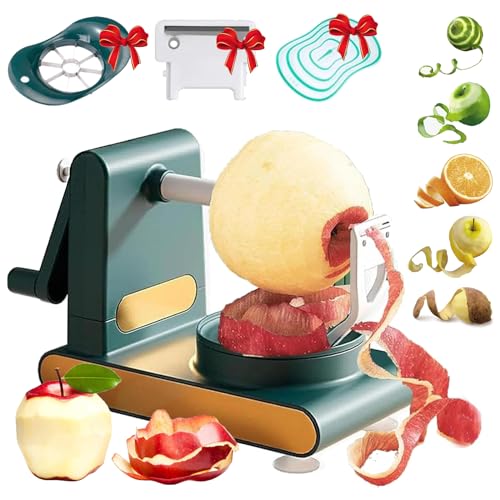 Multi Fruit Peeler 2.0, Home Essentials Multi-Fruit Peeler 2.0, 2024 New Upgrade Hand Peeler Fruit Peeler Machine Set, Stainless Steel Fruit Vegetable Peeler Potatoes,Mango,Apples,Pear (Dark Green)