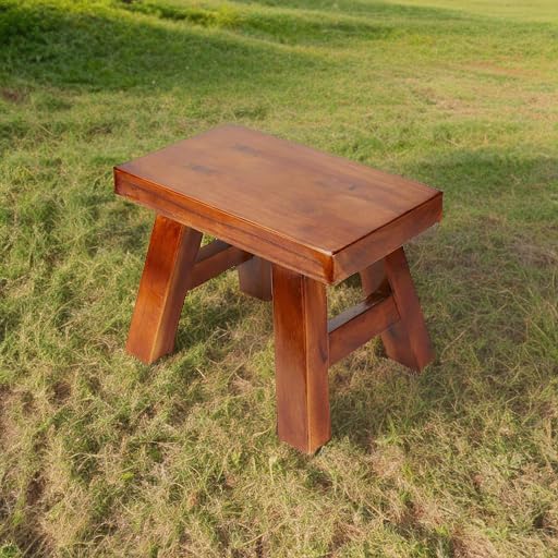 Golden Sun WM Sturdy Step Stool Footstool Solid Wooden Small for Kids Adults Sink Plant Stand Fishing Stool (Brown) by Golden Sun WM - Image 5