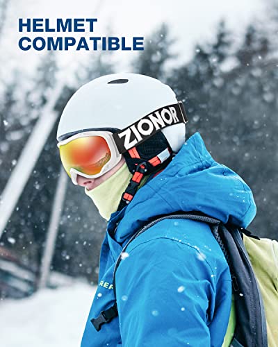 Zionor Lagopus Ski Snowboard Goggles Uv Protection Anti Fog Snow Goggles For Men Women Adult Youth Vlt 16% White Frame Mirrored Red Lens #TOP6