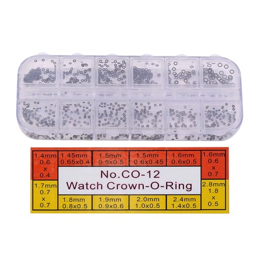 Fayelume 1.4-2.8mm Watch Gasket, 12 Sizes Watch Repair Kit, O Rings Assortment Kit, Rubber Seal Washers Set, for Watch Backs