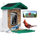 Smart Bird Feeder with Camera, AI Bird Species Identification Solar Powered Panel, 2.5k HD Video Bird House with Camera for Outside Garden, Ideal Gifts for Lover,Green