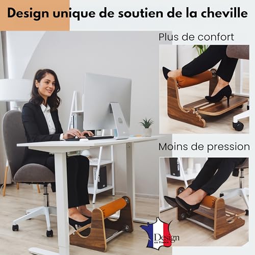Repose-pieds de bureau hauteur réglable antidérapant ergonomique - 3