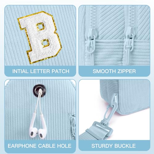 Image of Viverte Small Corduroy Sling Bag Initial Crossbody Bag Fanny Pack for Girls Personalized Birthday Gifts for Teen Girls Gifts