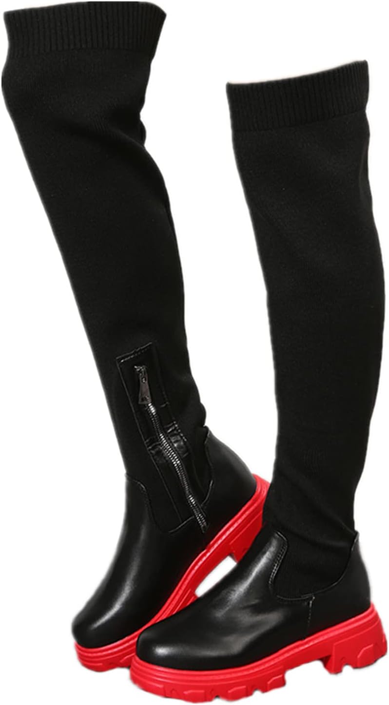 UOQAPRE Women's Thigh High Boots - Chunky Heel Design
