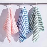 Lavabile in lavastoviglie, i nostri asciugamani in microfibra a righe ti aiutano a mantenere uno spazio di cottura pulito e sicuro (verde)