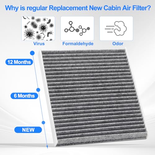 Image of Cabin Air Filter With Activated Carbon,For Toyota 2005-2023 Tacoma,For Dodge 2013-2016 Dart,For Pontiac 2003-2008 VIBE,For CF10374 CP374