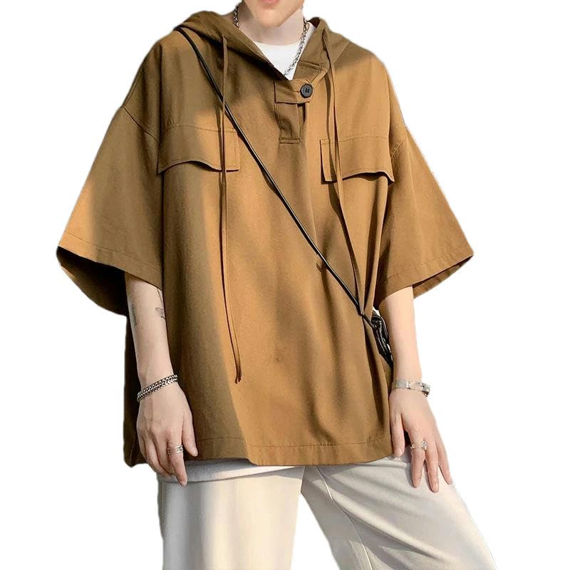 T-shirt streetwear homme ample anti-chaleur avec capuche